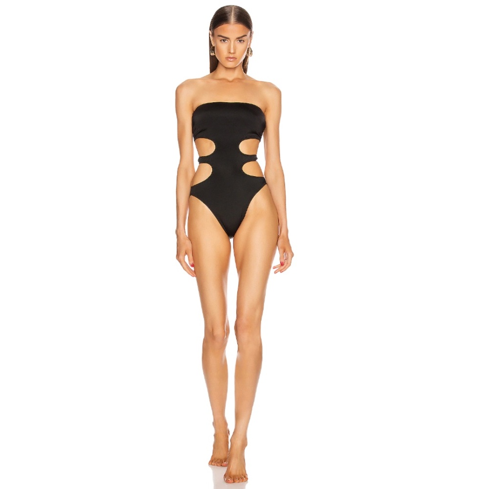Norma Kamali Black Cutout One Piece Swimsuit